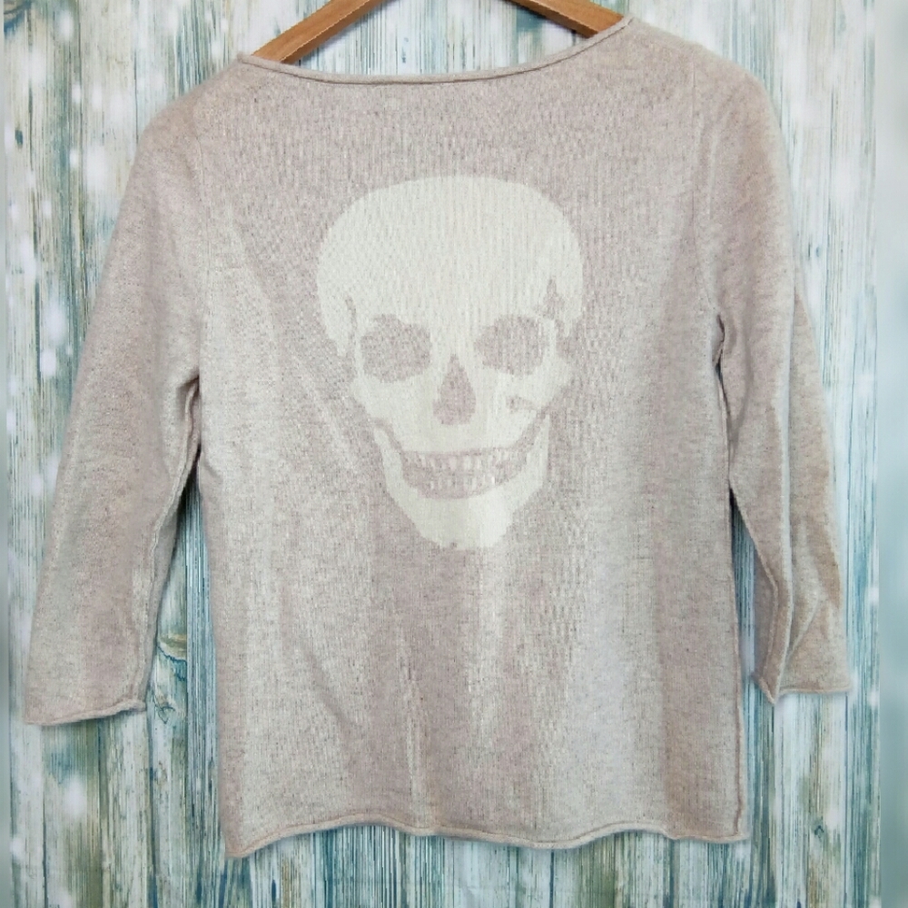 360 Cashmere Jackie Lee skull sweater small